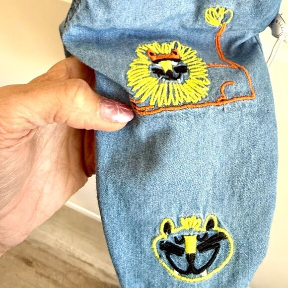 NWT Stella McCartney Kids Baby Printed Denim Overalls in Azure-Blue.  Size 3 Mon - Picture 8 of 14